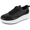 image:imagemikarka Platform Sneakers for Women Non Slip Walking Shoes Braided Upper Chunky Arch Comfort Casual Running ShoesBlack