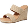 image:imagemikarka Slip On Wedge Sandals for Women Open Toe Espadrilles Platform Slides Dressy High Heel Beach Summer Sandal Comfortable Wedges Shoe Mules