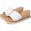 image:imagemikarka Slip On Wedge Sandals for Women Open Toe Resort Platform Sandals Comfortable Beach Sandals Slide Espadrilles Wedges Dressy Summer Sandals MulesWhite Canvas