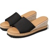 image:imagemikarka Slip On Wedge Sandals for Women Open Toe Resort Platform Sandals Comfortable Beach Sandals Slide Espadrilles Wedges Dressy Summer Sandals MulesBlack Canvas