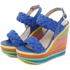 image:imagemikarka Wedge Sandals for Women Dressy Ankle Strap Colorful Heels Espadrille Platform Sandals Boho Open Toe Candies Shoes1blue