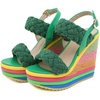 image:imagemikarka Wedge Sandals for Women Dressy Ankle Strap Colorful Heels Espadrille Platform Sandals Boho Open Toe Candies Shoes1green