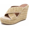 image:imagemikarka Womens Espadrilles Wedge Slides Platform Sandals Summer High Heels Slippers With Comfort4 Apricot433wedges