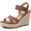 image:imagemikarka Womens Open Toe Espadrilles Wedge Sandal Slip On Elastic Ankle Strap Platform Sandals Dressy Comfortable Wedges ShoeBrown