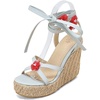 image:imagemikarka Womens Platform Wedge Sandals Casual Summer Espadrilles Open Toe Ankle Strap Wedge Shoes3blue