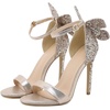 image:imagemikarka Back Bling Glitter Butterfly Stiletto Heels Sandals Open Toe High Heels Wedding PumpsGold