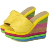 image:imagemikarka Colorful Espadrille Wedge Sandals for women Peep Toe Slip On Platform Slides Sandals Summer Beach Stacked High HeelsEspadrille2yellow