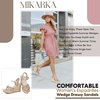 image:imagemikarka Espadrille Wedge Sandals for Women Braided Knot Ankle Strap Open Toe Platform Sandals378 Summer WedgesGold