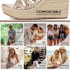 image:imagemikarka Espadrille Wedge Sandals for Women Braided Knot Ankle Strap Open Toe Platform Sandals378 Summer WedgesGold