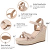 image:imagemikarka Espadrille Wedge Sandals for Women Braided Knot Ankle Strap Open Toe Platform Sandals378 Summer WedgesNude Nubuck