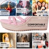 image:imagemikarka Espadrille Wedge Sandals for Women Braided Knot Ankle Strap Open Toe Platform Sandals378 Wedge HeelPink