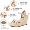 image:imagemikarka Espadrille Wedge Sandals for Women Braided Knot Ankle Strap Open Toe Platform SandalsNatural Raffia
