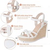 image:imagemikarka Espadrille Wedge Sandals for Women Braided Knot Ankle Strap Open Toe Platform SandalsRound Open Toe378 Summer Wedges