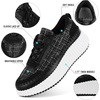 image:imagemikarka Platform Sneakers for Women Non Slip Walking Shoes Braided Upper Chunky Arch Comfort Casual Running ShoesBlack