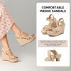 image:imagemikarka Sandals for Women 2026 Comfortable Wedge Platform Sandals Women  Braided Espadrilles for Women Ankle Strap Open Toe Wedges Heels Beach Sandals Summer Shoes394 Wedge HeelNatural Raffia