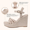 image:imagemikarka Sandals for Women 2026 Comfortable Wedge Platform Sandals Women  Braided Espadrilles for Women Ankle Strap Open Toe Wedges Heels Beach Sandals Summer Shoes394 Wedge HeelNude Nubuck