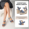 image:imagemikarka Sandals for Women 2026 Comfortable Wedge Platform Sandals Women  Braided Espadrilles for Women Ankle Strap Open Toe Wedges Heels Beach Sandals Summer Shoes394 Wedge HeelBlue Denim