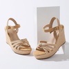 image:imagemikarka Sandals for Women 2026 Comfortable Wedge Platform Sandals Women  Braided Espadrilles for Women Ankle Strap Open Toe Wedges Heels Beach Sandals Summer Shoes394 Wedge HeelLight Brown