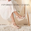 image:imagemikarka Sandals for Women 2026 Comfortable Wedge Platform Sandals Women  Braided Espadrilles for Women Ankle Strap Open Toe Wedges Heels Beach Sandals Summer Shoes394 Wedge HeelNude Nubuck