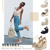 image:imagemikarka Sandals for Women 2026 Comfortable Wedge Platform Sandals Women  Braided Espadrilles for Women Ankle Strap Open Toe Wedges Heels Beach Sandals Summer ShoesBeige