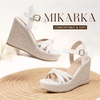 image:imagemikarka Sandals for Women 2026 Comfortable Wedge Platform Sandals Women  Braided Espadrilles for Women Ankle Strap Open Toe Wedges Heels Beach Sandals Summer Shoes394 Wedge HeelWhite Pu