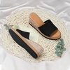 image:imagemikarka Slip On Wedge Sandals for Women Open Toe Resort Platform Sandals Comfortable Beach Sandals Slide Espadrilles Wedges Dressy Summer Sandals MulesBlack Canvas