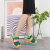 image:imagemikarka Wedge Sandals for Women Dressy Ankle Strap Colorful Heels Espadrille Platform Sandals Boho Open Toe Candies Shoes2green