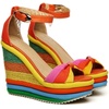image:imagemikarka Wedge Sandals for Women Dressy Ankle Strap Colorful Heels Espadrille Platform Sandals Boho Open Toe Candies Shoes3orange
