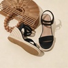 image:imagemikarka Wedges Sandals for Women  Elastic Strap Espadrilles Wedges Slip On Open Toe Platform Sandals for Dressy Casual Summer ShoesBlack