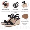 image:imagemikarka Wedges Sandals for Women  Elastic Strap Espadrilles Wedges Slip On Open Toe Platform Sandals for Dressy Casual Summer ShoesBlack