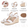 image:imagemikarka Wedges Sandals for Women  Elastic Strap Espadrilles Wedges Slip On Open Toe Platform Sandals for Dressy Casual Summer ShoesWhite