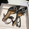 image:imagemikarka Womens Bowknot Rhinestone Stilettos Heels Pumps Ankle Strap Satin Pointed Wedding Bride Bridesmaid Dressy Heeled Shoes Sandals1black