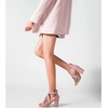 image:imagemikarka Womens Cutout Gladiator Chunky Heeled Sandals Open Toe Ankle StrapZipper Summer Sandals2pink
