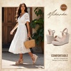 image:imagemikarka Womens Espadrille Wedge Sandals Ankle Strap Platform Open Toe Wedges  Stylish High Heel Dressy Summer Wedges for Women Inspired by EspadrillesNude Nubuck4 Summer Wedges