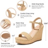 image:imagemikarka Womens Espadrille Wedge Sandals Ankle Strap Platform Open Toe Wedges  Stylish High Heel Dressy Summer Wedges for Women Inspired by EspadrillesNaturalBrown Raffia4 Summer Wedges