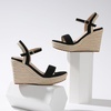image:imagemikarka Womens Espadrille Wedge Sandals Ankle Strap Platform Open Toe Wedges  Stylish High Heel Dressy Summer Wedges for Women Inspired by EspadrillesBlack Nubuck4 Summer Wedges