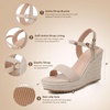 image:imagemikarka Womens Espadrille Wedge Sandals Ankle Strap Platform Open Toe Wedges  Stylish High Heel Dressy Summer Wedges for Women Inspired by EspadrillesNude Nubuck4 Summer Wedges
