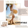 image:imagemikarka Womens Espadrille Wedge Sandals Ankle Strap Platform Open Toe Wedges  Stylish High Heel Dressy Summer Wedges for Women Inspired by EspadrillesGold Metallic4 Summer Wedges