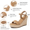 image:imagemikarka Womens Espadrille Wedge Sandals Ankle Strap Platform Open Toe Wedges  Stylish High Heel Dressy Summer Wedges for Women Inspired by EspadrillesBrown Nubuck4 Summer Wedges