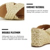 image:imagemikarka Womens Espadrilles Wedge Slides Platform Sandals Summer High Heels Slippers With Comfort2apricot
