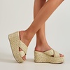 image:imagemikarka Womens Espadrilles Wedge Slides Platform Sandals Summer High Heels Slippers With Comfort2apricot