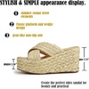 image:imagemikarka Womens Espadrilles Wedge Slides Platform Sandals Summer High Heels Slippers With Comfort2apricot