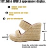 image:imagemikarka Womens Espadrilles Wedge Slides Platform Sandals Summer High Heels Slippers With Comfort3 Apricot433 Wedges