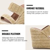 image:imagemikarka Womens Espadrilles Wedge Slides Platform Sandals Summer High Heels Slippers With Comfort3 Apricot433 Wedges