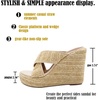 image:imagemikarka Womens Espadrilles Wedge Slides Platform Sandals Summer High Heels Slippers With Comfort4 Apricot433wedges