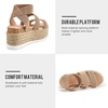 image:imagemikarka Womens Flatform Espadrille Platform Sandals Open Toe Ankle Strap Wedge sandals Casual Summer ShoesElastic StrapsTan