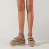 image:imagemikarka Womens Flatform Espadrille Platform Sandals Open Toe Ankle Strap Wedge sandals Casual Summer ShoesElastic StrapsTan