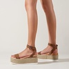 image:imagemikarka Womens Flatform Espadrille Platform Sandals Open Toe Ankle Strap Wedge sandals Casual Summer ShoesSingle Narrow StrapBrown