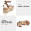image:imagemikarka Womens Flatform Espadrille Platform Sandals Open Toe Ankle Strap Wedge sandals Casual Summer ShoesSingle Narrow StrapBrown