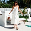 image:imagemikarka Womens Open Toe Espadrilles Wedge Sandal Slip On Elastic Ankle Strap Platform Sandals Dressy Comfortable Wedges ShoeWhite